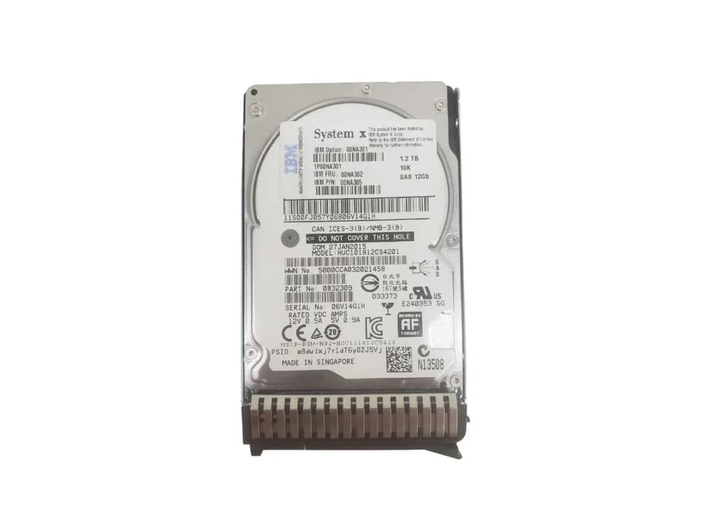 00NA302 - IBM 1.2TB 10000RPM SAS 12Gb/s 2.5-in Hard Drive