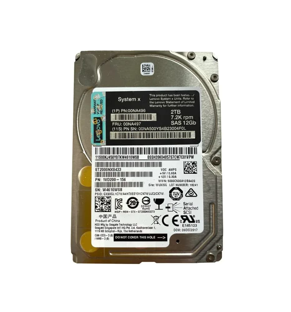 00NA496 - Lenovo 2TB SAS 7200RPM 2.5-Inch Hard Drive