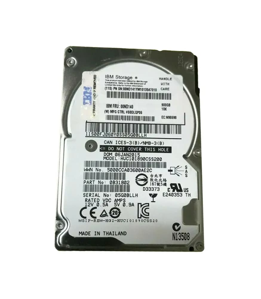00ND140 - Lenovo 900GB SAS 10000RPM 2.5-Inch Hard Drive