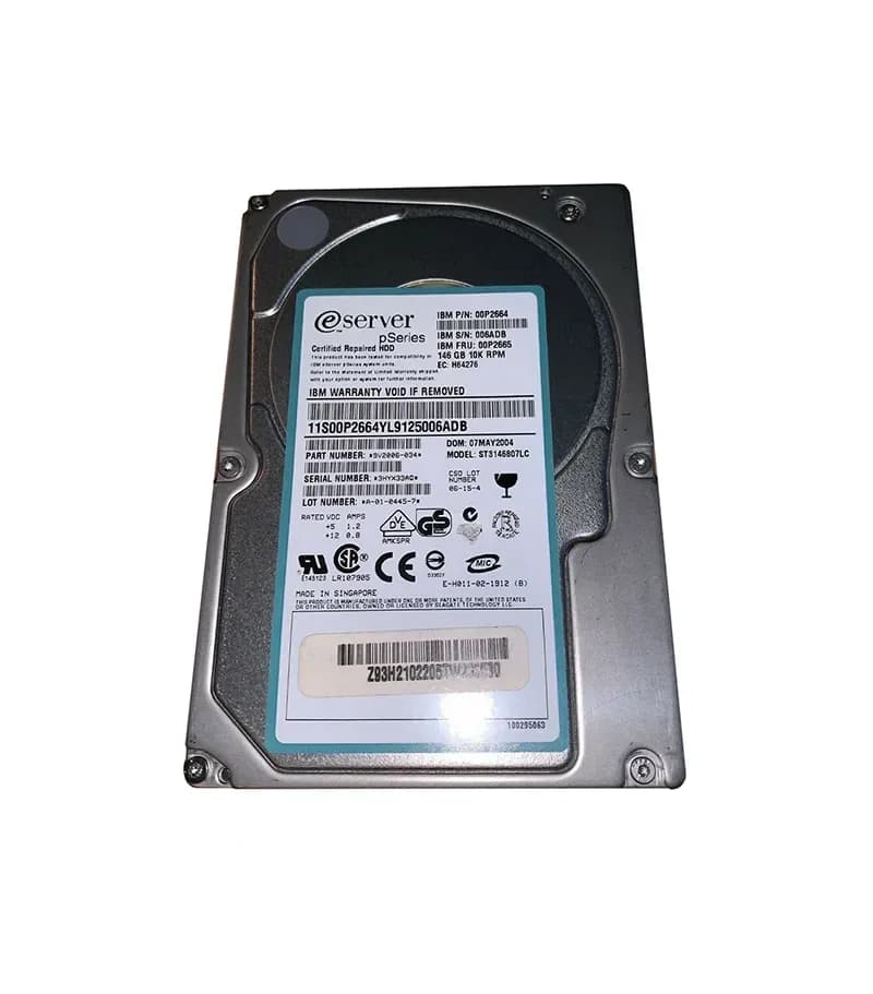 00P2665 - IBM 146GB 10000RPM Ultra320 SCSI 320MB/s 3.5-in Hard Drive