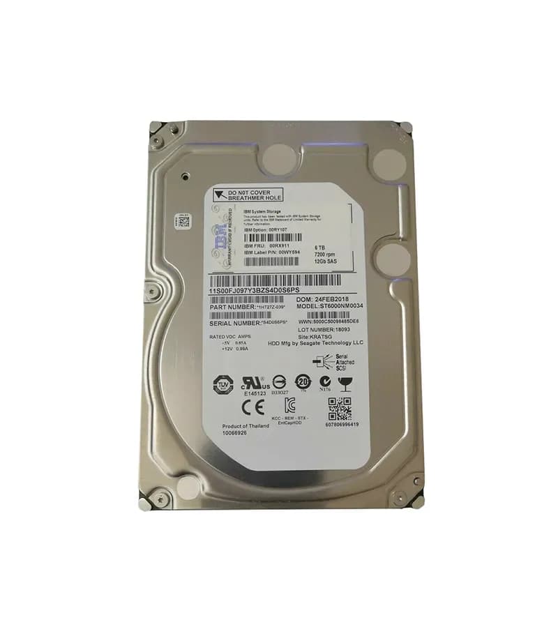 00RX911 - IBM 6TB 7200RPM SAS 12Gb/s 3.5-Inch Hard Drive