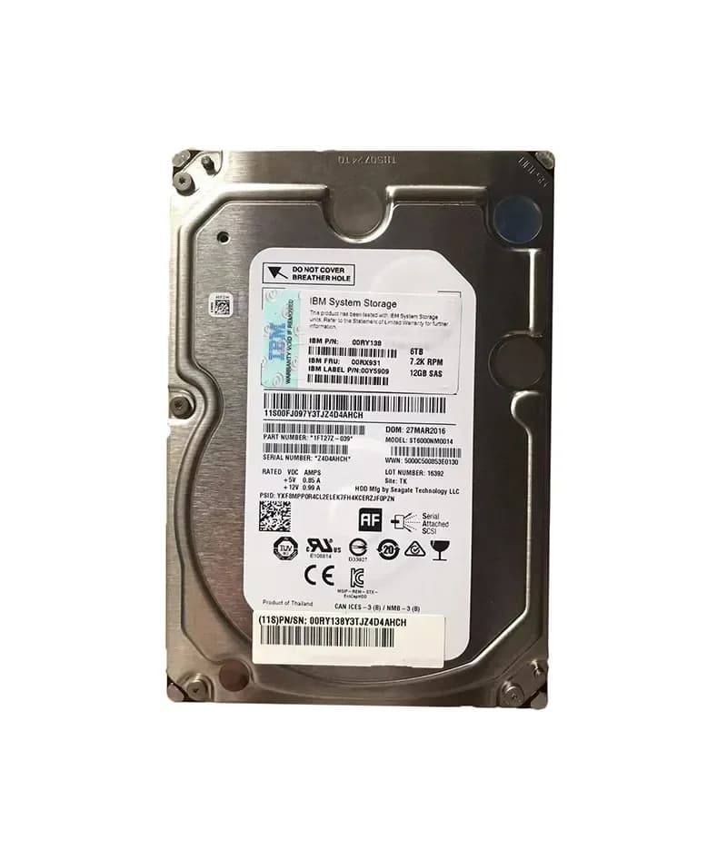 00RY138 - IBM 6TB SAS 7200RPM 3.5-inch Hard Drive
