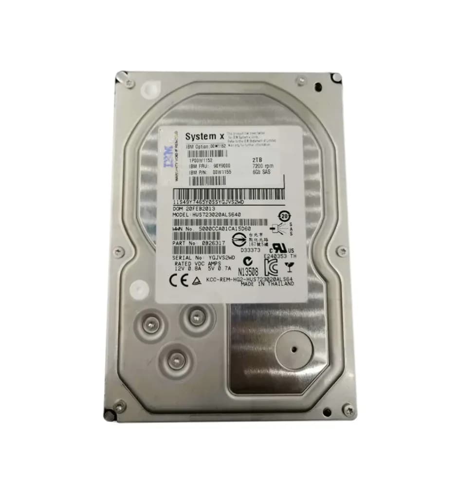 00W1155 - IBM 2TB 7200RPM SAS 6Gb/s 3.5-in Hard Drive