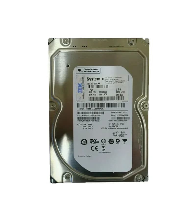 00W1575 - IBM 3TB 7200RPM SAS 6Gb/s 3.5-in Hard Drive