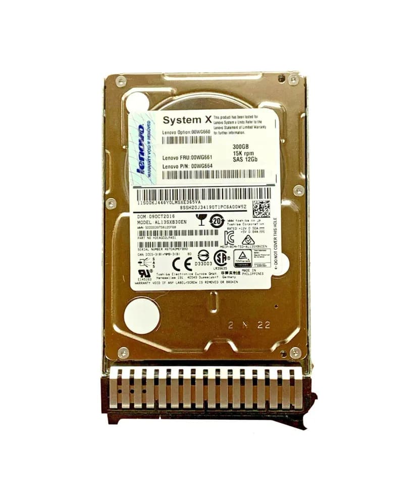 00WG661 - Lenovo 300GB 15000RPM SAS 12Gb/s 2.5-in Hard Drive