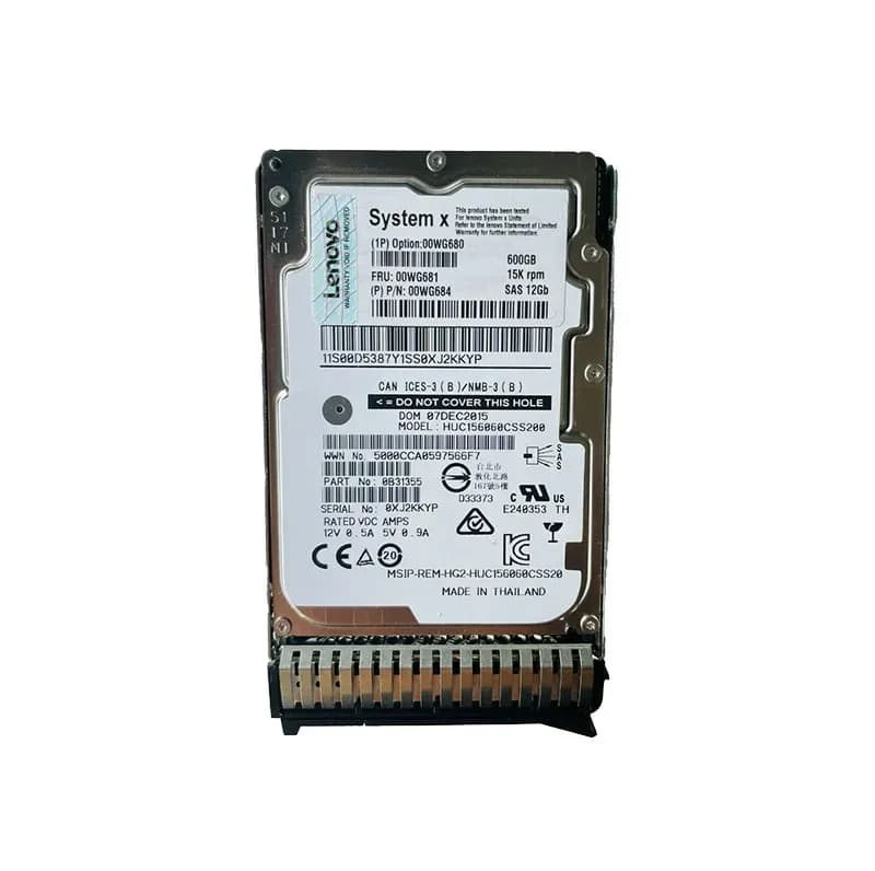 00WG684 - Lenovo 600GB 15000RPM SAS 12Gb/s 3.5-in Hard Drive