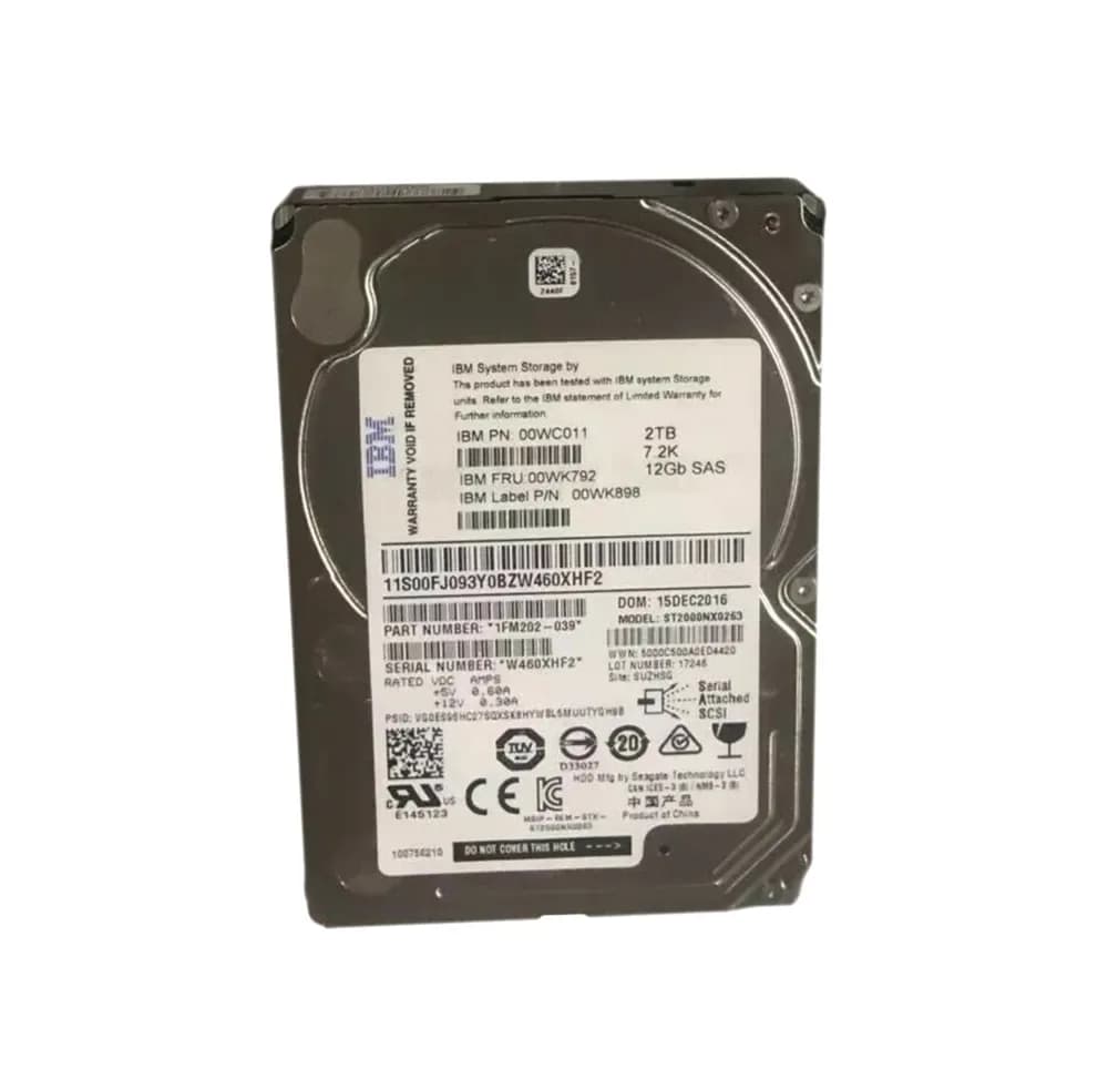 00WK792 - IBM 2TB 7200RPM SAS 12Gb/s 2.5-inch Hard Drive