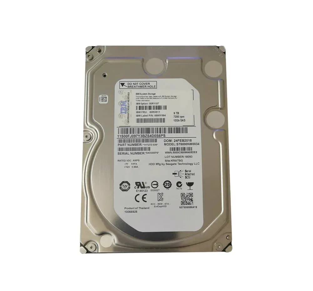 00WY594 - IBM 6TB 7200RPM SAS 12Gb/s 3.5-Inch Hard Drive