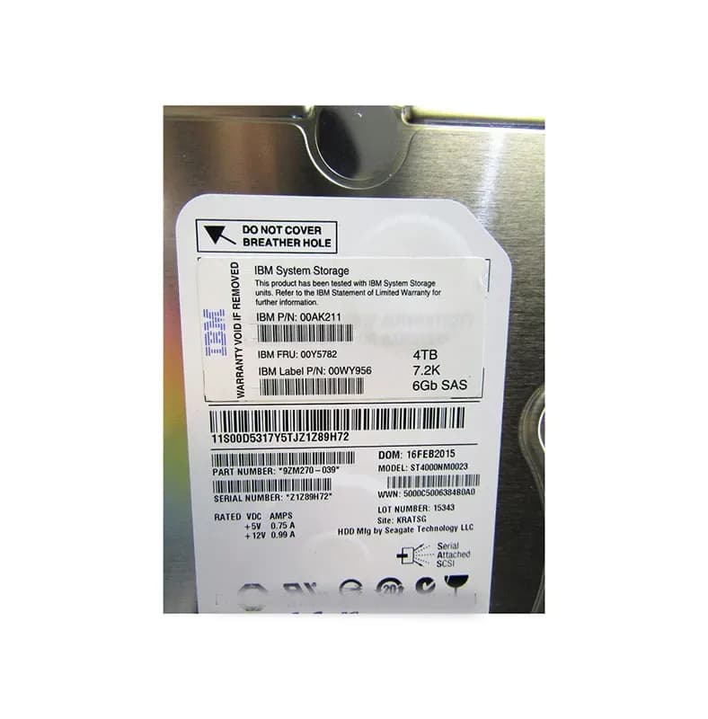 00WY956 - IBM 4TB 7200RPM SAS 6Gb/s 3.5-in Hard Drive