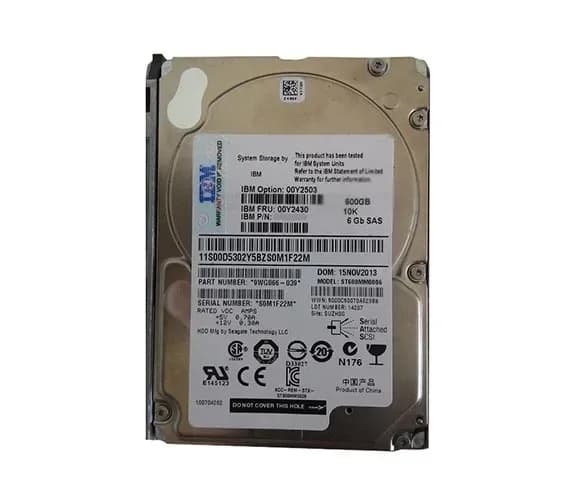 00Y2503 - IBM 600GB SAS 6Gb/s 10000RPM 2.5-in HDD with Tray
