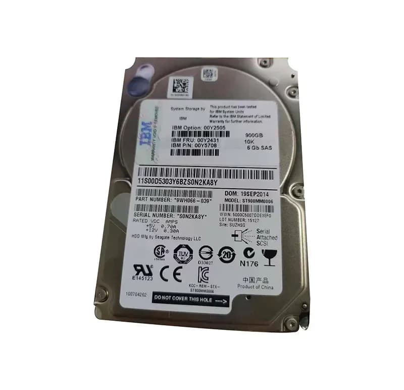 00Y2505 - IBM 900GB 10000RPM SAS 6Gb/s 2.5-in Hard Drive
