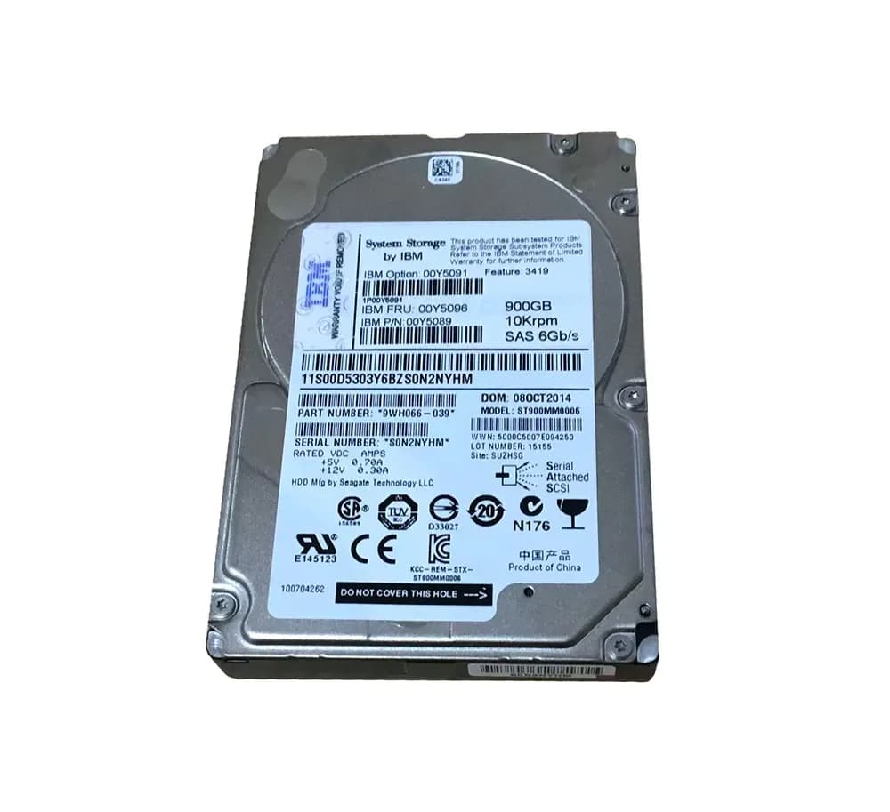 00Y5089 - IBM 900GB 10000RPM SAS 6Gb/s 2.5-in Hard Drive