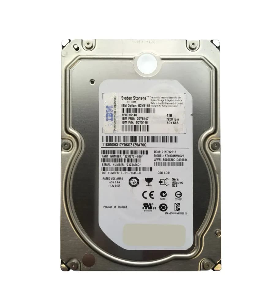 00Y5148 - IBM 4TB 7200RPM SAS 6Gb/s 3.5-in Hard Drive