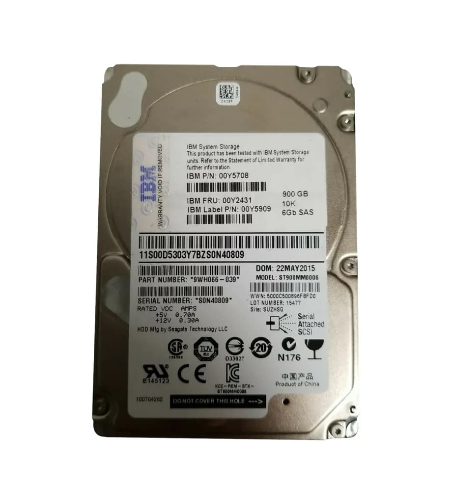 00Y5708 - IBM 900GB 10000RPM SAS 6Gb/s 2.5-Inch Hard Drive
