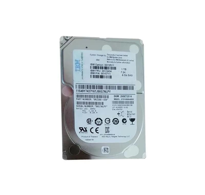00Y5711 - IBM 1TB 7200RPM SAS 6Gb/s 2.5-in Hard Drive