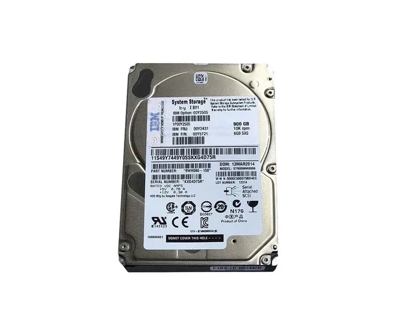 00Y5721 - IBM 900GB 10000RPM SAS 6Gb/s 2.5-in Hard Drive