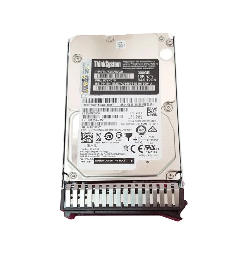 00YK010 - Lenovo 300GB 15000RPM SAS 12Gb/s 2.5-inch Hard Drive