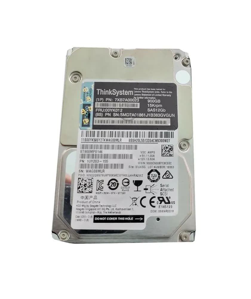 00YK012 - Lenovo 900GB 15000RPM SAS 12Gb/s 2.5 inch Hard Drive