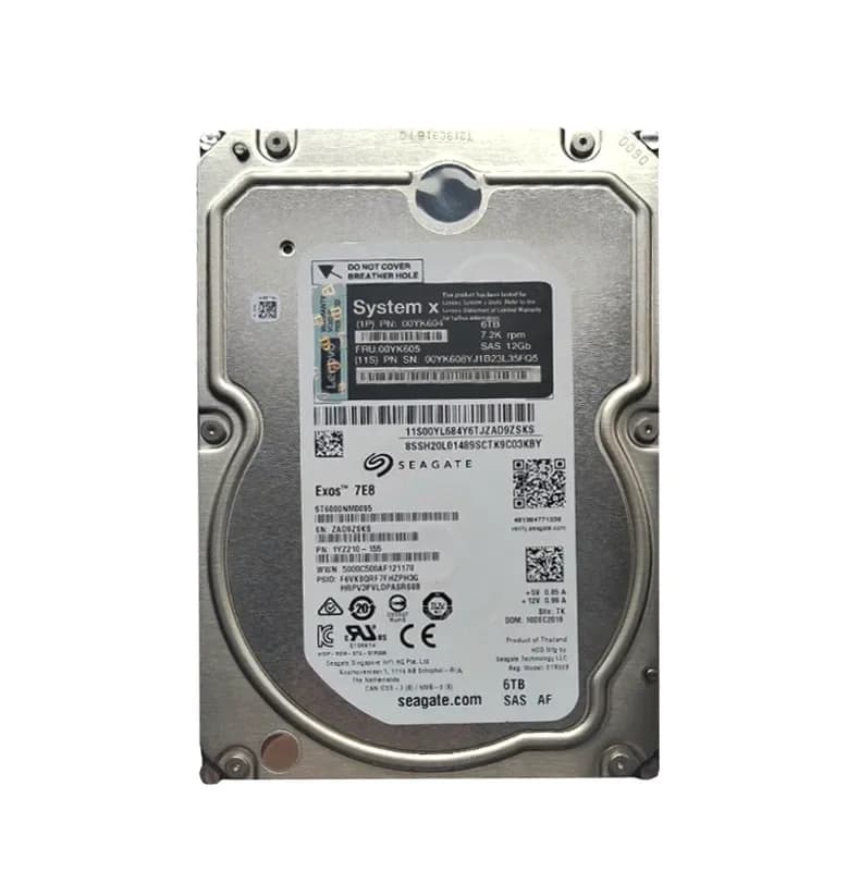 00YK604 - IBM 6TB 7200RPM SAS 12Gb/s Hot-Swappable 3.5-Inch Hard Drive