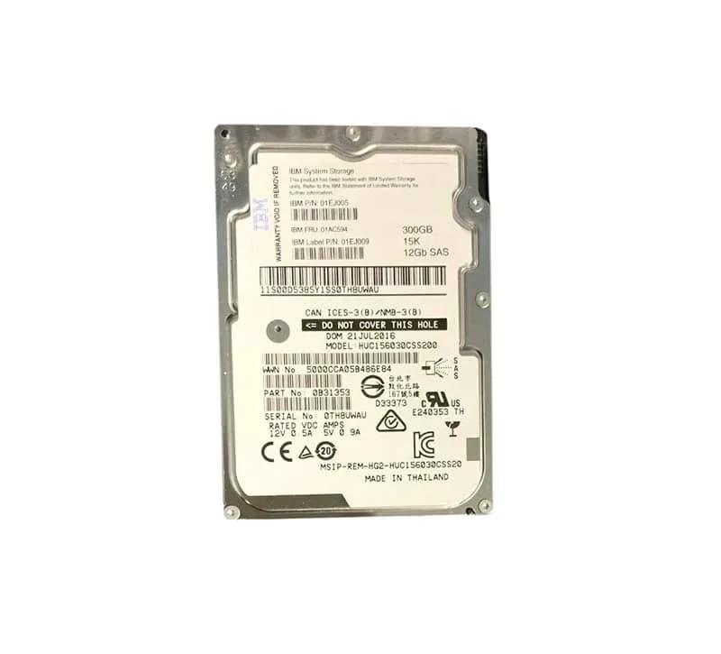 01AC594 - IBM 300GB 15000RPM SAS 12Gb/s 2.5-inch Hard Drive