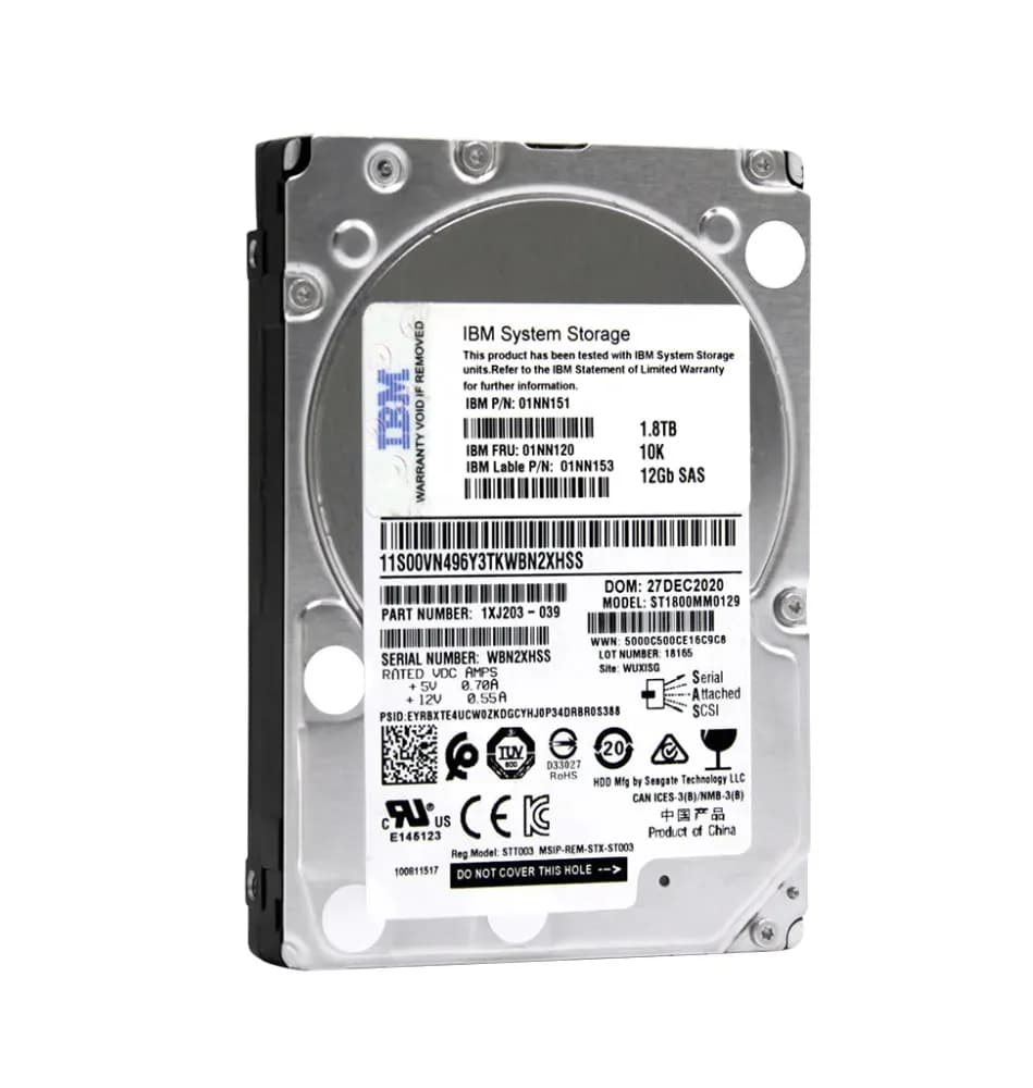 01NN120 - Lenovo 1.8TB 10000RPM SAS 12Gb/s 2.5-in Hard Drive