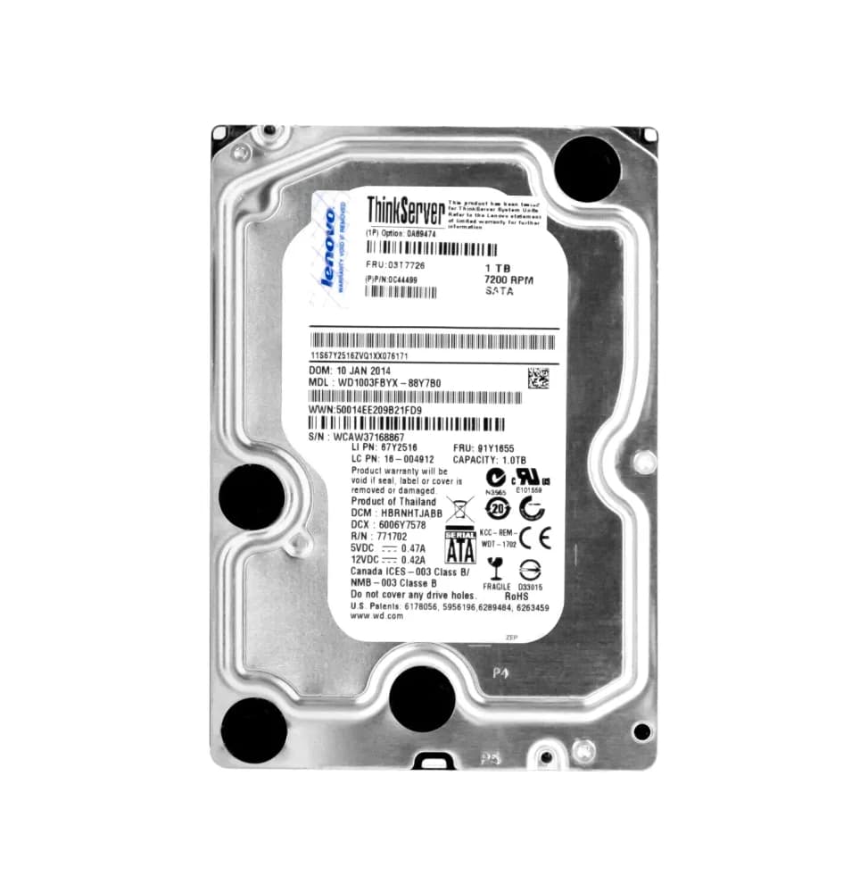 03T7726 - Lenovo 1TB 7200RPM SATA 6Gb/s 3.5-in Hard Drive