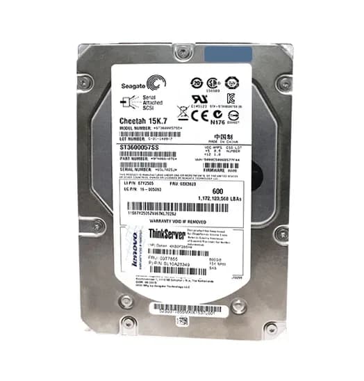 03T7855 - Lenovo 600GB 15000RPM SAS 6Gb/s Hot Swap 3.5-in HDD