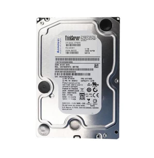 03X3911 - Lenovo 1TB 7200RPM SATA 3Gb/s 3.5-in Hard Drive