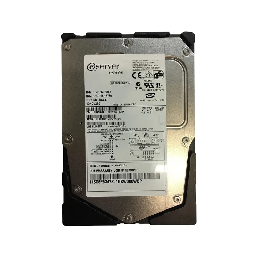 06P5347 - IBM 18.2GB 15000RPM SCSI 160MB/s 3.5-in Hard Drive