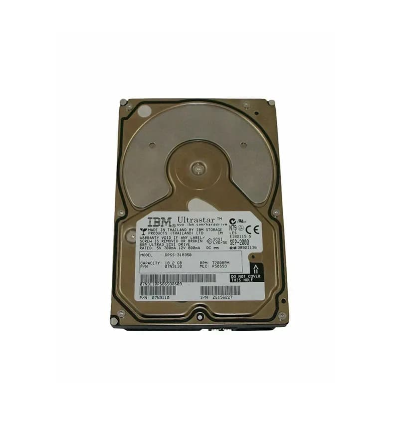 07N3110 - IBM 18.3GB 7200RPM SCSI 160MB/s 3.5-in Hard Drive