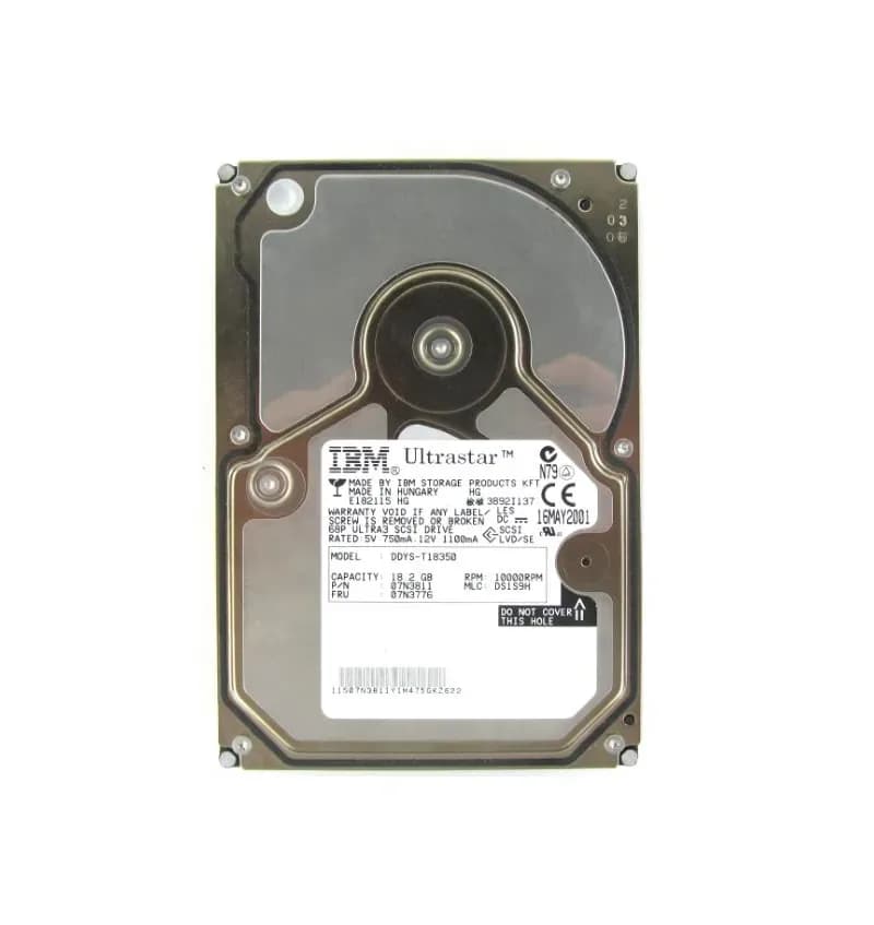 07N3776 - IBM 18.2GB 10000RPM SCSI 160MB/s 3.5-in Hard Drive