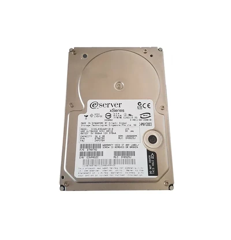 07N8782 - IBM 36.7GB 10000RPM SCSI 320MB/s 3.5-in Hard Drive