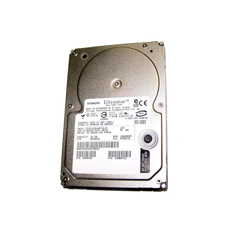 08K0342 - IBM Ultrastar 146Z10 36.7GB SCSI 10000RPM 3.5" Hard Drive