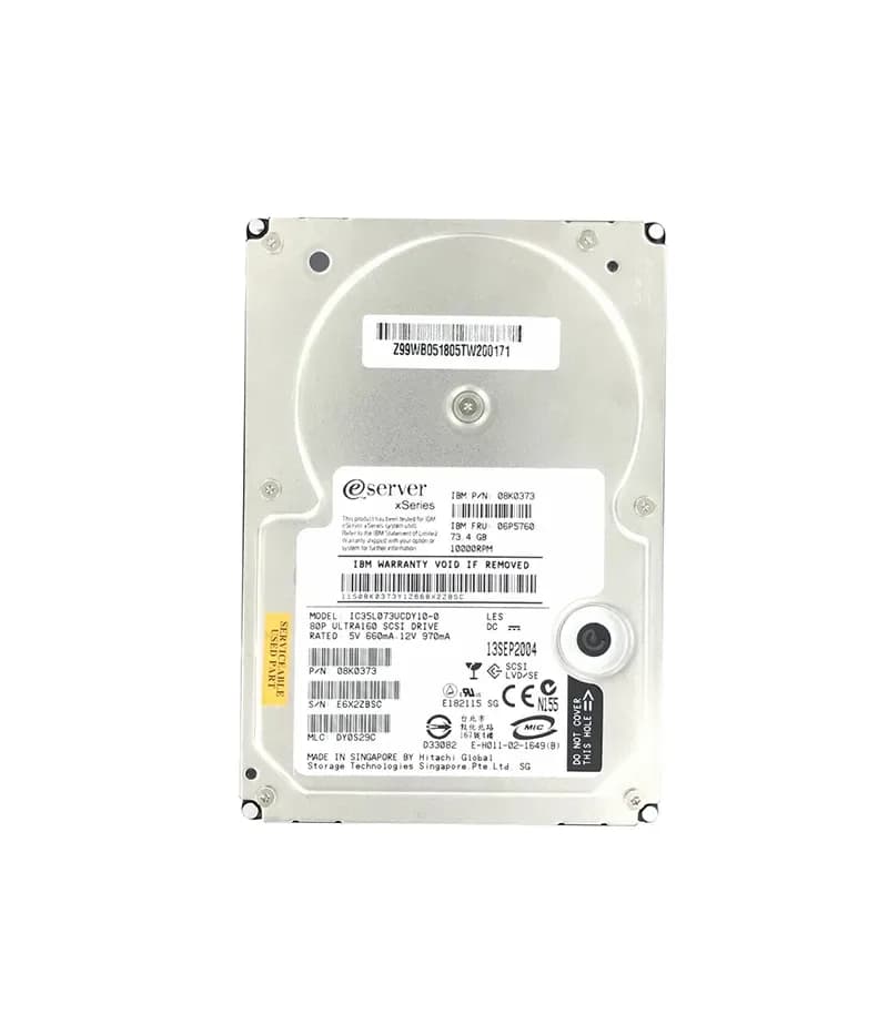 08K0373 - IBM 73.4GB 10000RPM SCSI 160MB/s 3.5-in Hard Drive