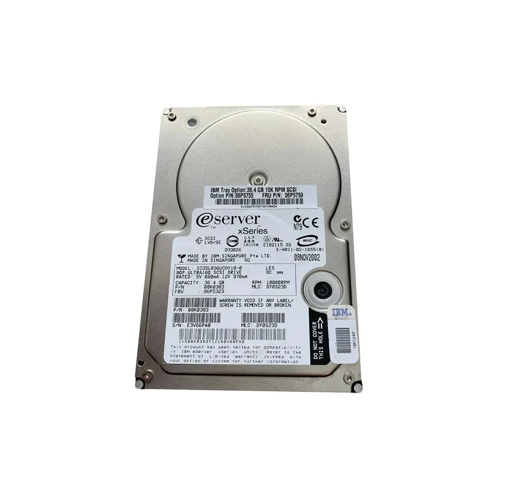 08K0383 - IBM 36.4GB 10000RPM SCSI 320MB/s 3.5-in Hard Drive