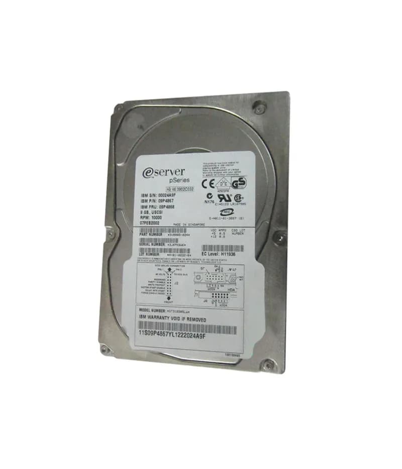 09P4867 - IBM 9.1GB 10000RPM SCSI 160MB/s 3.5-in Hard Drive
