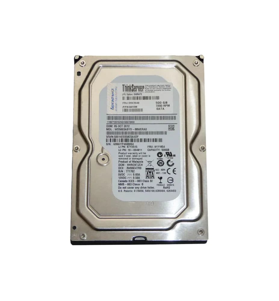 0A89473 - Lenovo 500GB 7200RPM SATA 6Gb/s 3.5-in Hard Drive