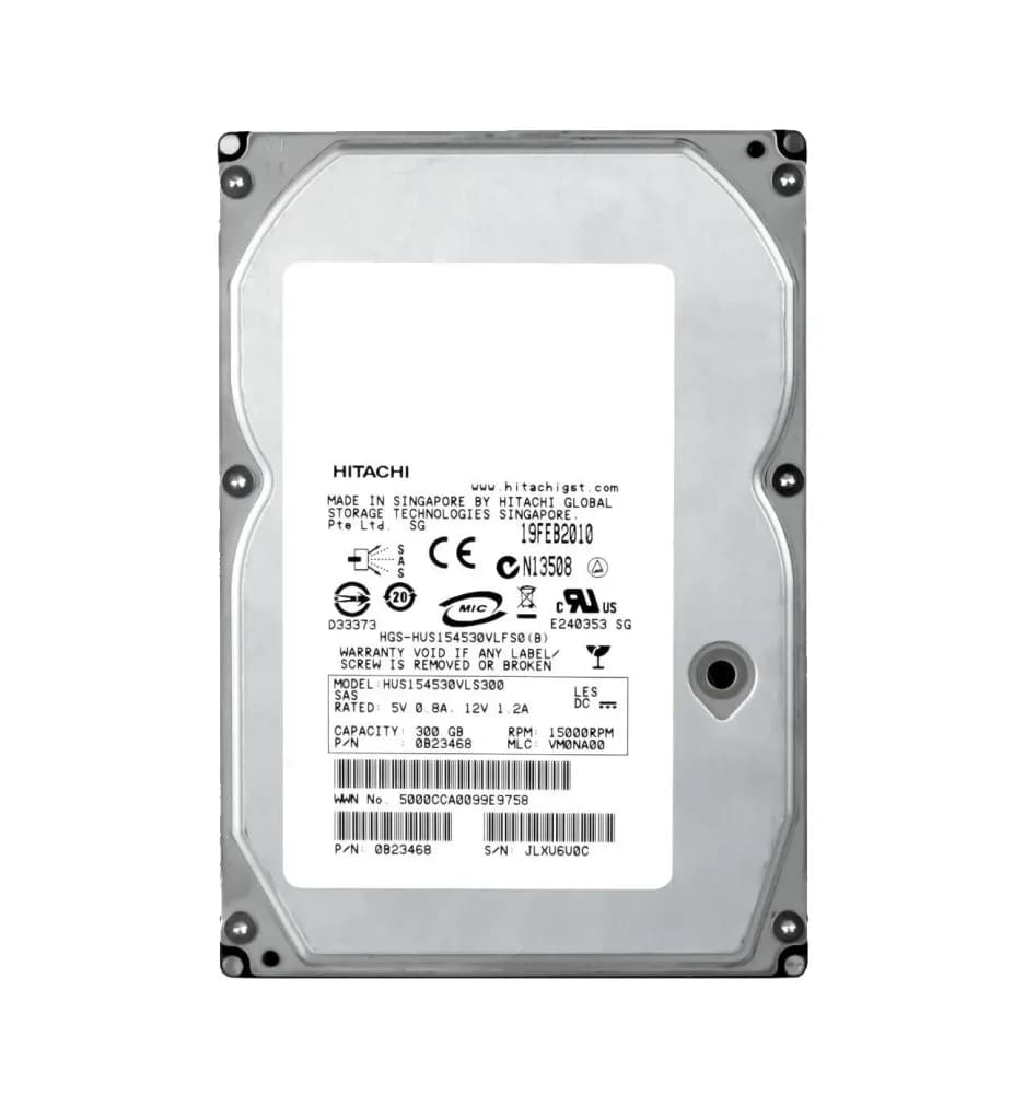 0B23468 - Hitachi 300GB 15000RPM SAS 3Gb/s 3.5-in Hard Drive