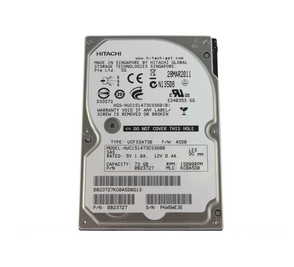 0B23727 - HGST 73GB 15000RPM SAS 6Gb/s 64MB Cache 512e 2.5-in HDD