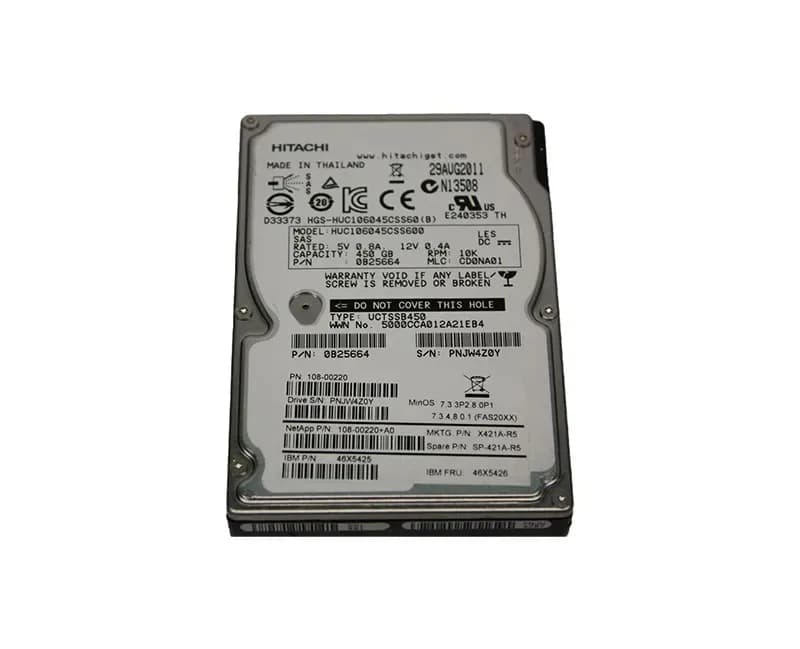 0B25664 - Hitachi 450GB 10000RPM SAS 6Gb/s 64MB Cache 2.5-inch HDD