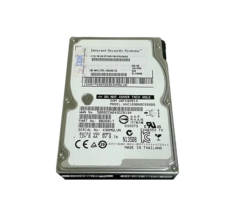 0B26017 - HGST 600GB 10000RPM SAS 6Gb/s 64MB Cache 2.5-in HDD