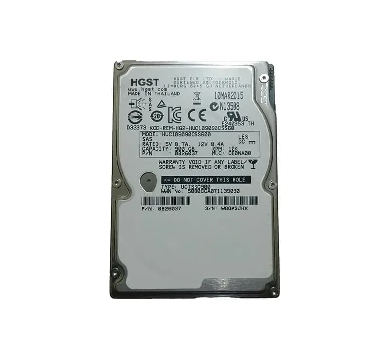 0B26037 - HGST 900GB 10000RPM SAS 6Gb/s 64MB Cache 2.5-in HDD