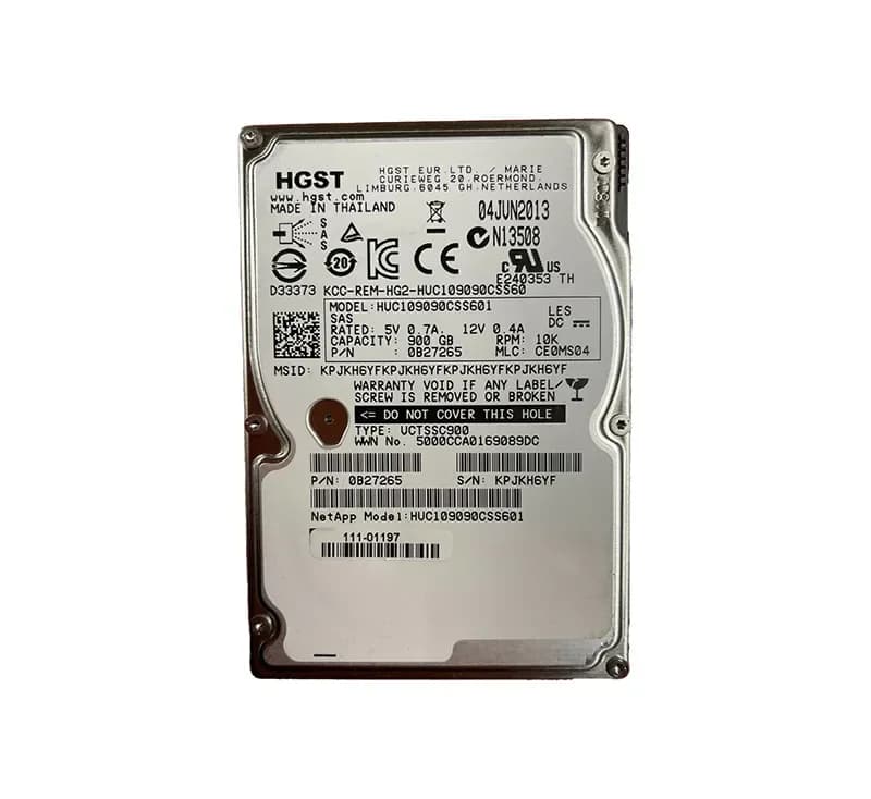 0B27265 - HGST 900GB 10000RPM SAS 6Gb/s (TCG) 2.5-in HDD