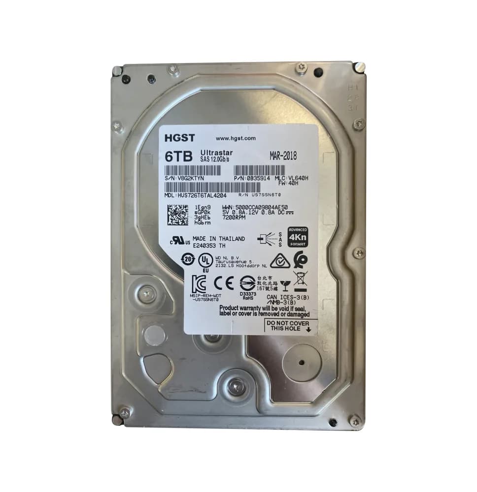 0B35914 - HGST 6TB SAS 12Gb/s 7.2K 256MB (4Kn) (SE) 3.5-in HDD