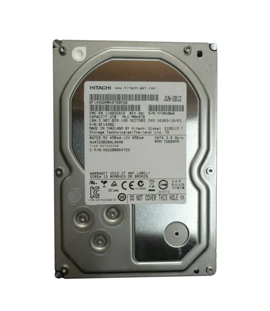 0F14992 - HGST 2TB 7200RPM SATA 6Gbps 3.5-in Hard Drive