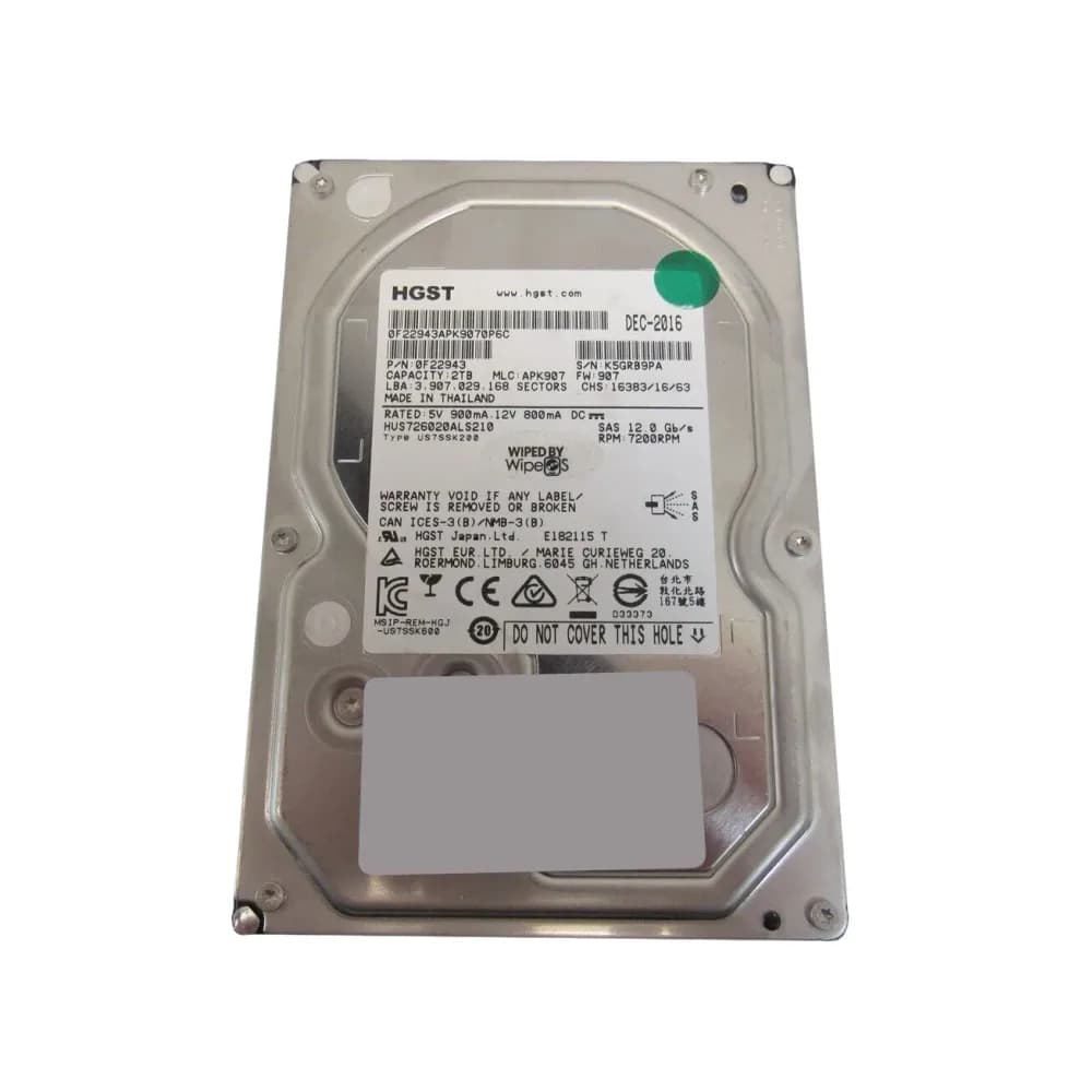 0F22943 - HGST 2TB 7200RPM SAS 12Gb/s 3.5-in Hard Drive