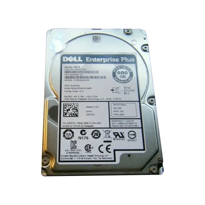 0FK3C - Dell 600GB 10000RPM SAS 2.5-Inch Hard Drive