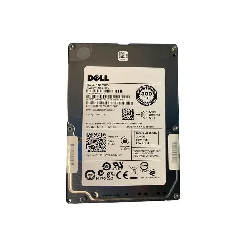 148J7 - Dell 300GB 10K SAS 6Gb/s (SED) 2.5-in HDD with Tray