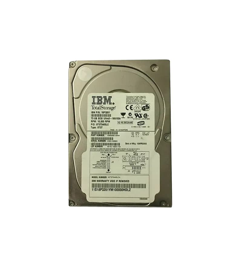 18P3261 - IBM 73.4GB 10000RPM SCSI 160MB/s 3.5-in Hard Drive