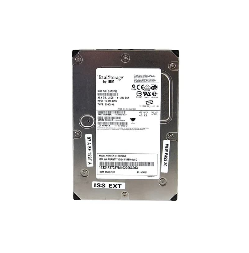 24P3732 - IBM 36.4GB 15000RPM SCSI 320MB/s 3.5-in Hard Drive